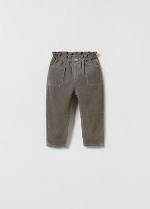 Новые вельветовые брюки zara, размер 12/18 (86см)