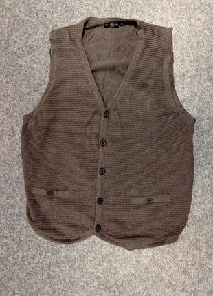 Жилетка серая хлопок трикотаж 56 размер