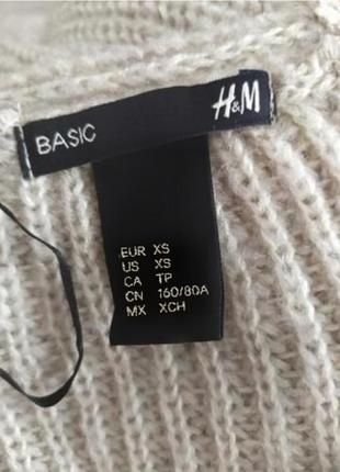 Стильний светр з текстурної вязки з добавленням мохеру (шерсти) h&m xs6 фото