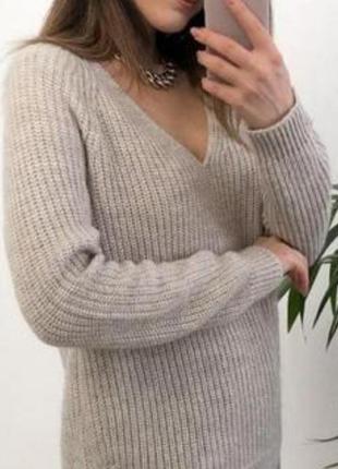 Стильний светр з текстурної вязки з добавленням мохеру (шерсти) h&m xs2 фото
