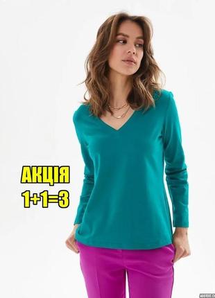 💥1+1=3 насыщенно-бирюзовый базовый лонгслив свитер marks & spencer, размер 54 - 56
