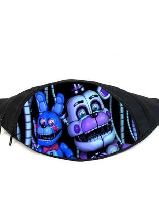 Поясная сумка бананка фнаф аниматроники (gb-fnaf 5 ночей с фредди 20) gear bag черная