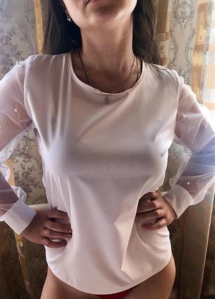 Красивая блуза, шифоновые рукава