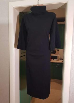 Розпродаж сукня asos міді натуральна з розрізами та високим коміром9 фото