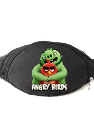 Сумка бананка енгрі бердс на пояс cappuccino toys angry birds red/pig чорна