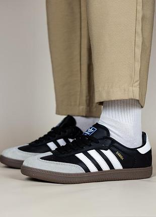 Кроссовки adidas samba black white8 фото