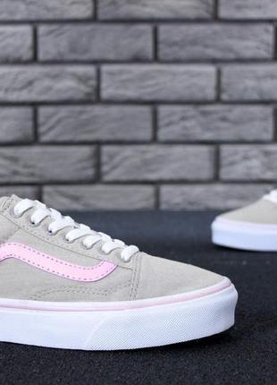 Женские кроссовки vans old skool grey pink / ванс олд скул серые с розовым4 фото