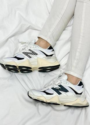 New balance 9060 white black4 фото