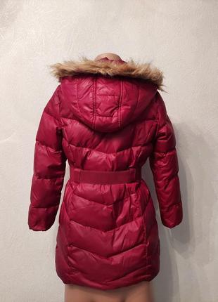 Стеганое бордовое пальто, дутый пуховик2 фото