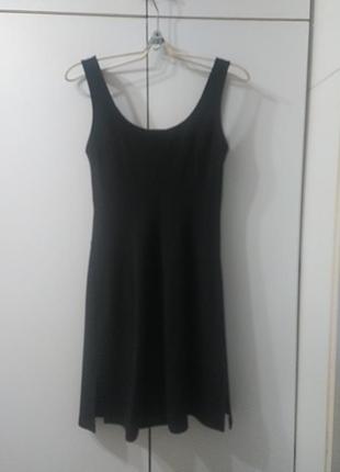 Маленьке чорне плаття/ сарафан зі щільного трикотажу, фабричне, українське "каріна"3 фото