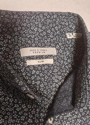Качественная стильная брендовая рубашка jack &amp;jones 100% cotton3 фото