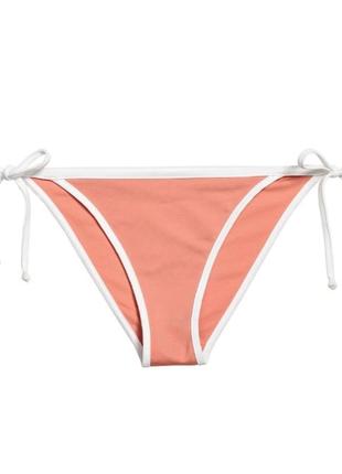 Новые купальные трусики плавки низ от купальника бикини на завязках персиковые с белым
