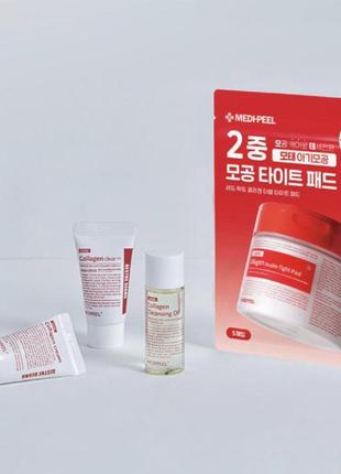 Набор для омоложения кожи с коллагеном и лактобактериями medi-peel red lacto collagen trial kit3 фото