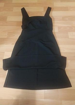 Маленьке чорне плаття/ сарафан зі щільного трикотажу, фабричне, українське "каріна"8 фото
