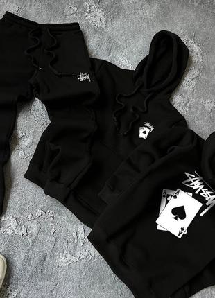 ❄️на флісі! теплий спортивний костюм stussy зима