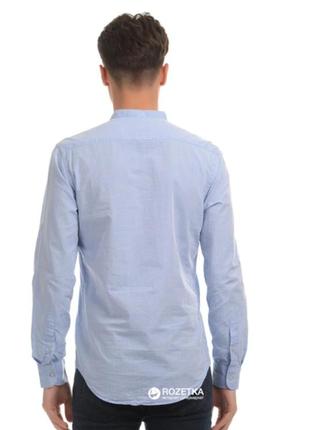 Голубая рубашка с длинным рукавом slim zara2 фото