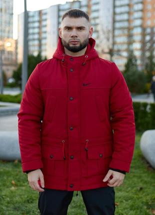 Парка зимняя "nike" красная