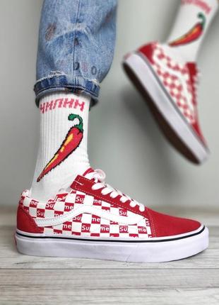 Женские / мужские кеды унисекс supreme x vans old skool / ванс олд скул суприм2 фото