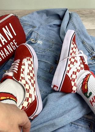 Женские / мужские кеды унисекс supreme x vans old skool / ванс олд скул суприм4 фото