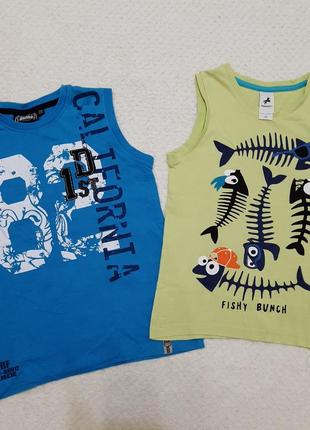 Цена за 2 шт!!!!  набор летняя хлопковая майка на мальчика palomino р. 128-134 германия