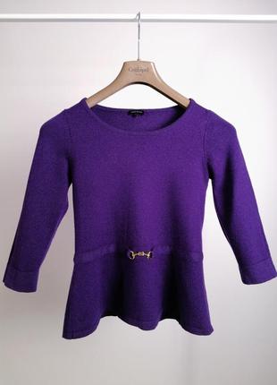 Фиолетовая брендовая кофточка с баской jaeger.5 фото
