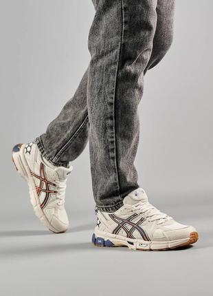 🔥мужские кроссовки asics gel-kahana 8 beige navy orange2 фото