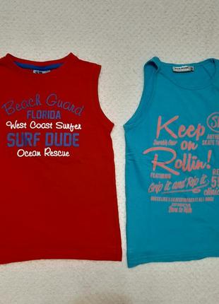 Цена за 2! набор летняя хлопковая майка scamps & boys р. 128-134 германия
