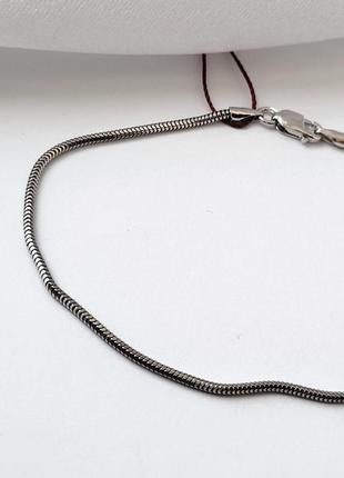 Срібний жіночий браслет снейк без каменів срібло 925 проби покритий родієм стиндr 18.5 см 1.44г