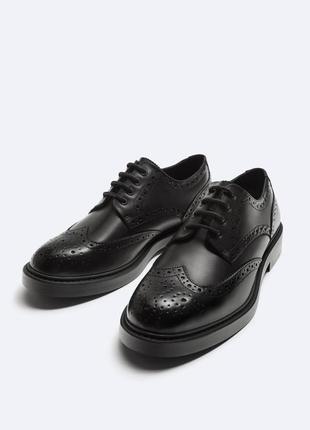 Елегантні чорні класичні туфлі чоловічі zara new