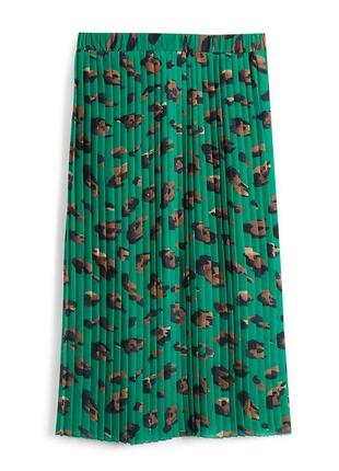 Красивая брендовая плиссированная юбка "primark" с леопардовым принтом. размер uk18/eur46.2 фото