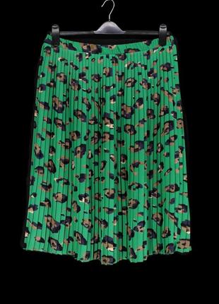 Красивая брендовая плиссированная юбка "primark" с леопардовым принтом. размер uk18/eur46.6 фото