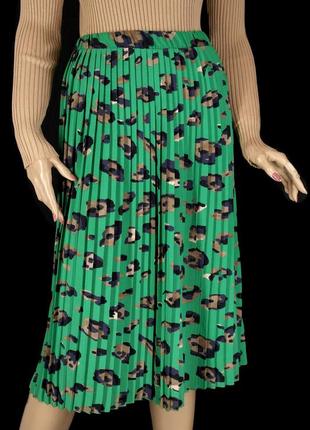 Красивая брендовая плиссированная юбка "primark" с леопардовым принтом. размер uk18/eur46.4 фото