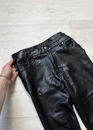 Легінси термо з еко шкіри чорні на флісі calzedonia