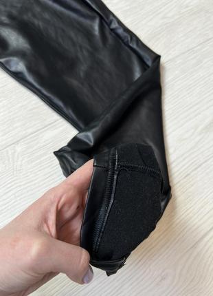 Легінси термо з еко шкіри чорні на флісі calzedonia