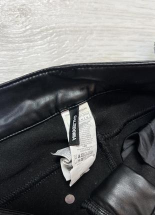 Легінси термо з еко шкіри чорні на флісі calzedonia