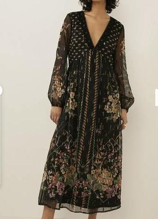 Розпродаж омантична довга шифонова сукня плаття квітковий принт бренд oasis