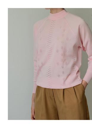 Розовый свитер женский. джемпер гольф на осень. розовый гольф