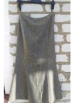 Длинная юбка макси в елочку шерсть англия колокол годэ трапеция рыбка6 фото