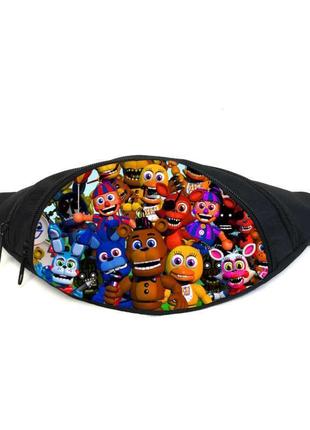 Поясная сумка бананка фнаф аниматроники (gb-fnaf 5 ночей с фредди 18) gear bag черная