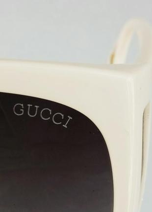 Gucci очки женские солнцезащитные цвета слоновой кости большие10 фото