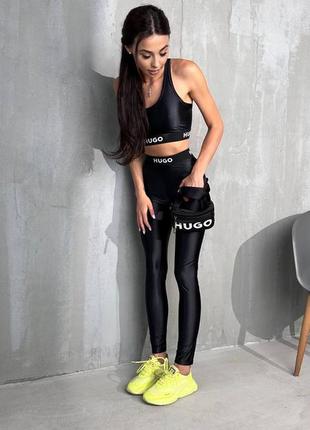 Женский черный стильный качественный костюм комплект для тренировки и для комфортных прогулок2 фото