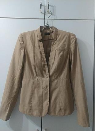 Пиджак на подкладе песочно-коричневого цвета1 фото