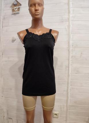 Плотная безшовная маечка l-3xl  с широкими бретелями