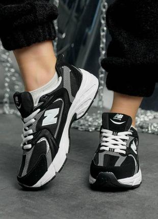 Женские повседневные кроссовки new balance 530 black white grey premium, женские кеды черные. женская обувь