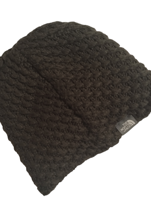 Винтажная зимняя вязаная шапка бини с козырьком the north face chunky knit visor beanie3 фото