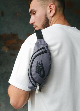 Поясная сумка бананка nike maxim grey black