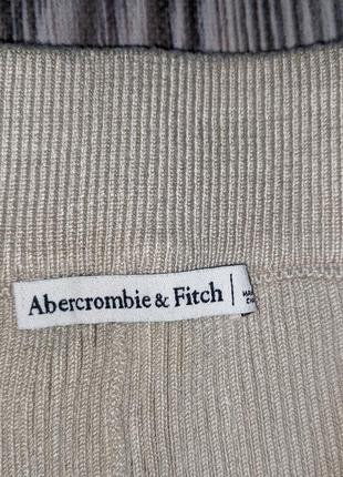 Бежевые вязаные укороченные штаны клеш из вискозы abercrombie&fitch #25435 фото