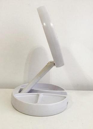 Складне дзеркало для макіяжу з led підсвічуванням кругле збільшувальне 10x my fold away mirror6 фото
