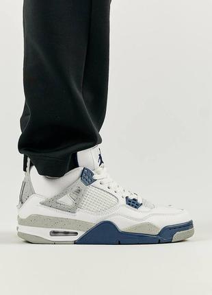 Мужские кожаные кроссовки в стиле nike air jordan 4 retro 🆕 найк джордан 42 фото