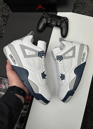 Чоловічі шкіряні кросівки в стилі nike air jordan 4 retro 🆕 найк джордан 4